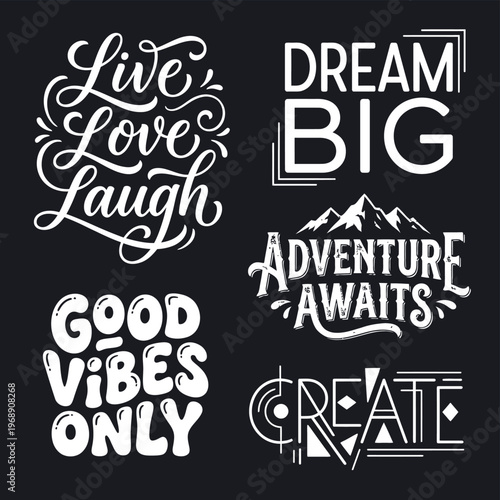 Urban motivational streetwear smart line art t-shirt design set