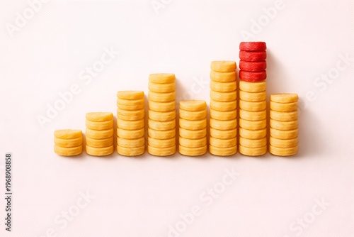 Stacked Snack Coins Growth And Financial Success Concept