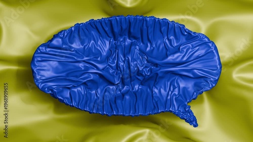 3D deflating comical speech bubble silky ripple fluid background 1