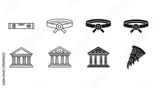 Evolution of architectural elements and symbolic headwear in ancient designs