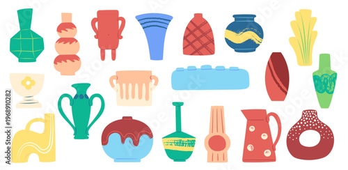 Vases Set Abstract Silhouette