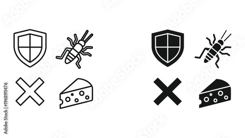 Symbolic representation of safe and unsafe food and pest control