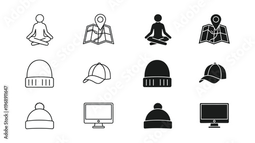 Contrast between traditional and modern elements in daily life activities and attire