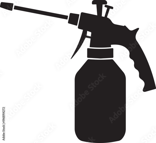 Spray bottle with long nozzle for easy cleaning and spraying