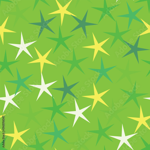 Seamless pattern with color stars, confetti background. Splash effect banner. Vector abstract illustration for wallpaper, wrapping paper, backdrop, textile etc.