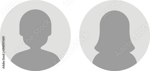 Default User Avatar Profile Icon Set Male and Female Silhouette Vector