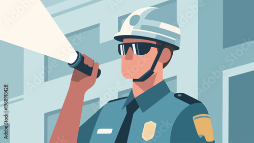 Illustration Of Community Security Guard Vector Design Template