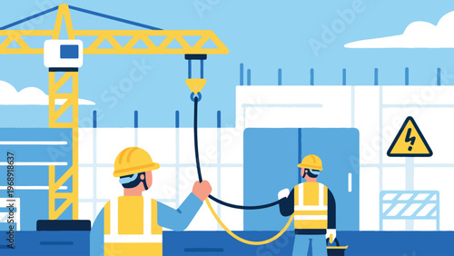 Illustration Of Construction Safety Environment Vector Design Template