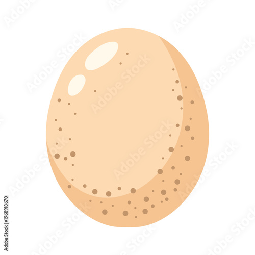 Big speckled egg illustration, dinosaur or ostrich egg icon, prehistoric bird egg for Easter or nature