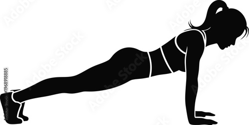 Fitness silhouettes of people exercising and doing gym workouts on white background