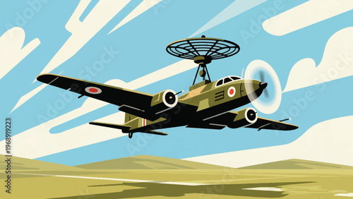 Illustration Of Defense Air Surveillance Concept Vector Design Template