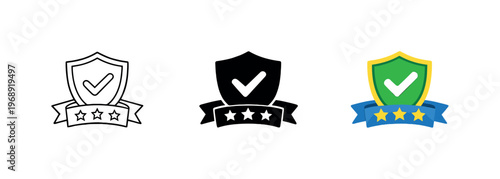 Authorized experience outcome portrayed by a refined membership badge reflecting approval, trust, and permitted use, three