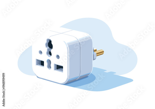 Universal travel adapter with multiple international plug types and USB ports