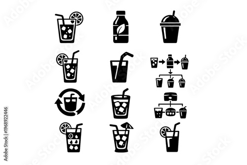 Spring vector symbol icon bottle fill drinks icons juice diagram drink
