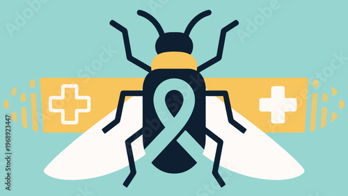 Illustration Of Healthcare Awareness With Insect Vector Design Template
