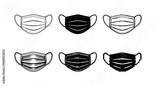 Disposable surgical face mask with ear loops and pleated front, designed to cover nose and mouth for infection control | Create