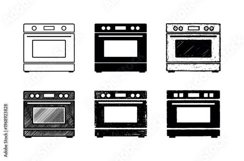 Modern electric oven with smooth front panel and central viewing window, intended for everyday cooking tasks | Create ONE image
