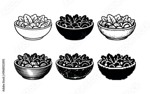 Healthy salad bowl with mixed vegetables and leafy toppings, commonly enjoyed as a light nutritious dish | Create ONE image