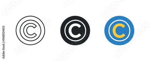 Safeguarding original works involves copyright symbol circle icons positioned side by side in a straight horizontal arrangement,