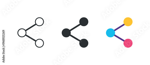 Digital linkage metaphor symbolized by matching connected node icons aligned left to right, uniform circular points and linking