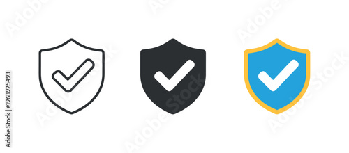 Trust and governance metaphor symbolized by identical checkmark badges aligned left to right, same badge outline and inner mark