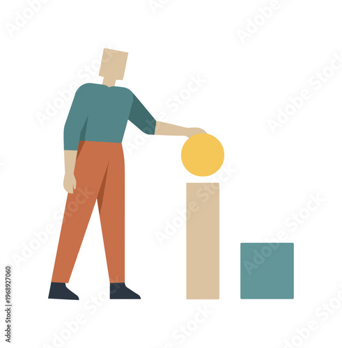 Geometric Focus Design. Professional introducing deliberate spacing between remaining attention elements, creating conditions for