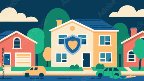 Illustration Of Neighborhood Protection Concept Vector Design Template