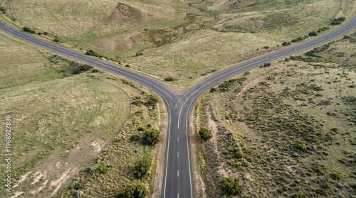 Fork in the road concept showing simple life and business decision making
