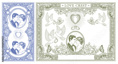 vector illustration set of wedding invitation template design. for greetings cards template, Stationery, Layout, collage, scene designs, event flyers, prints materials