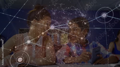 Animation of network of connections over diverse students learning