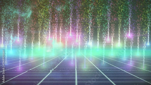 Animation of spots moving over shapes