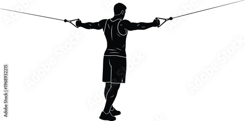 Fitness silhouettes of people exercising and doing gym workouts on white background