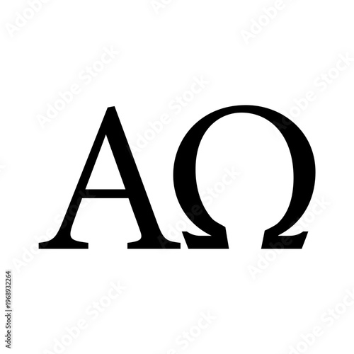 Alpha and Omega logo. AO symbol
