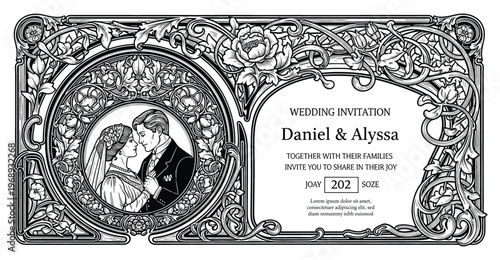 Vintage vector set retro cards. Template greeting card border or party, wedding, invitation