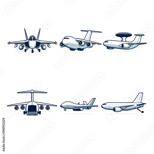 Collection of military aircraft illustrations