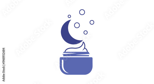 A minimalist moonlit night coffee cup icon.