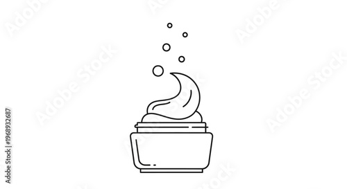 A minimalist line drawing of cream.