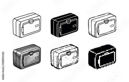 thermal camera battery section, arranged as a clean  Variant 1: clean thin outline, no fill, rounded joins