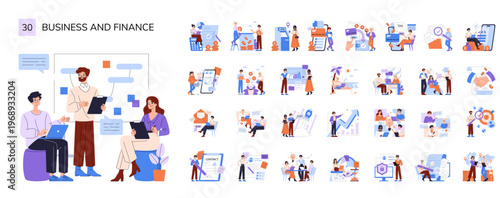 Business Strategy Meeting Vector Illustration