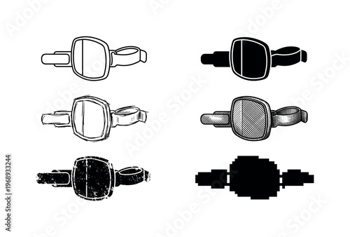 bicycle wheel reflector, arranged as a clean  Variant 1: clean thin outline, no fill, rounded joins, even