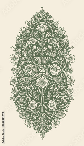 wedding invitation with detailed pattern and elegant floral templates