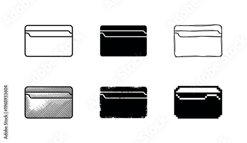 cardholder body, arranged as a clean  Variant 1: clean thin outline, no fill, rounded joins, even stroke.