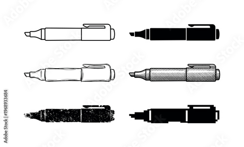 marker pen, arranged as a clean  Variant 1: clean thin outline, no fill, rounded joins, even stroke.