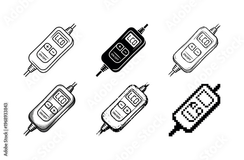 blanket controller, arranged as a clean  Variant 1: clean thin outline, no fill, rounded joins, even