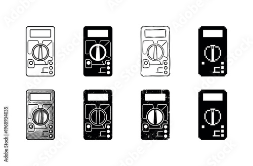 multimeter, arranged as a clean  Variant 1: clean thin outline, no fill, rounded joins, even stroke.