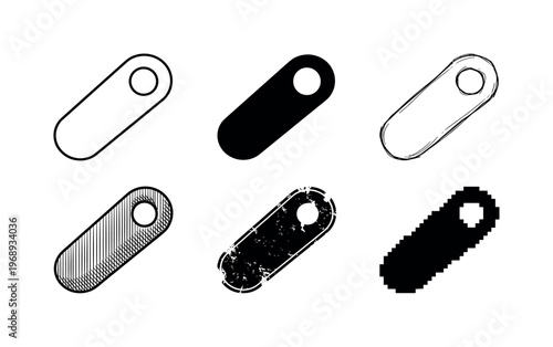 dish brush hanging feature, arranged as a clean  Variant 1: clean thin outline, no fill, rounded joins,