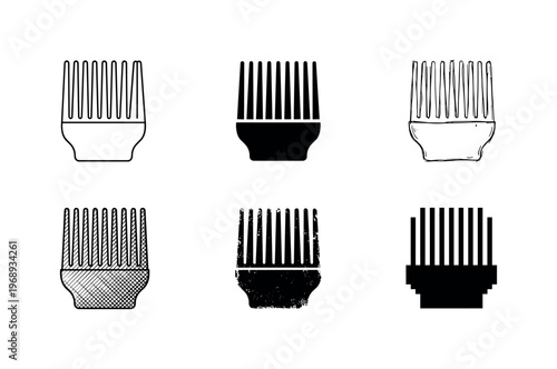 brush bristles, arranged as a clean  Variant 1: clean thin outline, no fill, rounded joins, even stroke.