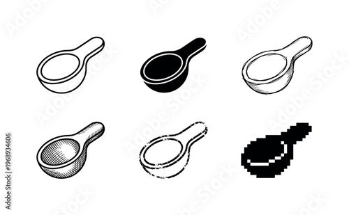 spoon bowl, arranged as a clean  Variant 1: clean thin outline, no fill, rounded joins, even stroke.