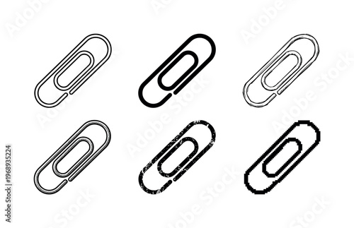 paper clip, arranged as a clean  Variant 1: clean thin outline, no fill, rounded joins, even stroke.