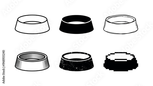 pet bowl, arranged as a clean  Variant 1: clean thin outline, no fill, rounded joins, even stroke. Variant